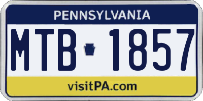 PA license plate MTB1857