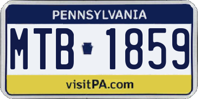 PA license plate MTB1859