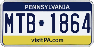 PA license plate MTB1864