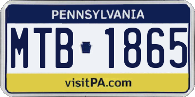 PA license plate MTB1865