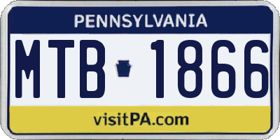 PA license plate MTB1866