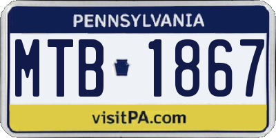 PA license plate MTB1867
