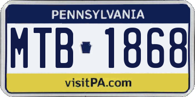 PA license plate MTB1868