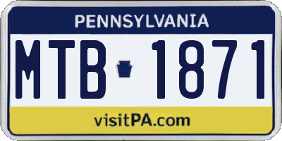 PA license plate MTB1871
