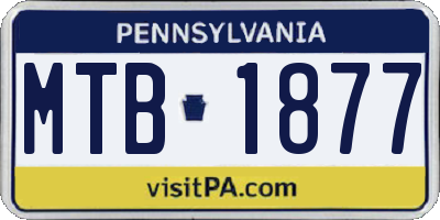 PA license plate MTB1877