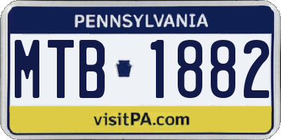 PA license plate MTB1882