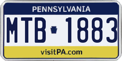 PA license plate MTB1883