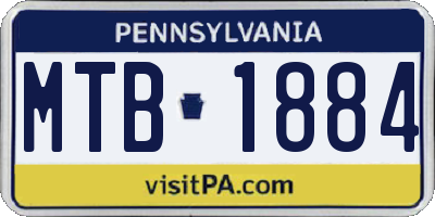 PA license plate MTB1884