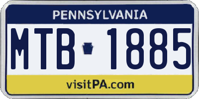 PA license plate MTB1885