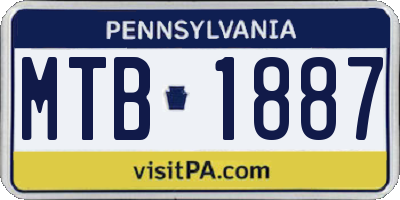 PA license plate MTB1887