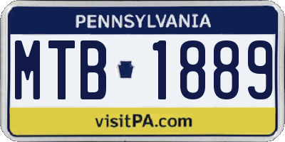 PA license plate MTB1889