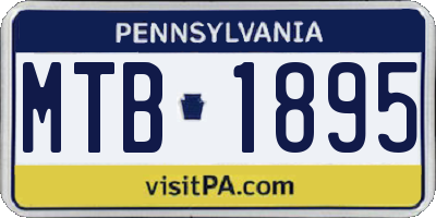 PA license plate MTB1895