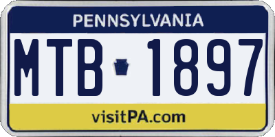 PA license plate MTB1897