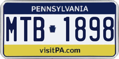 PA license plate MTB1898