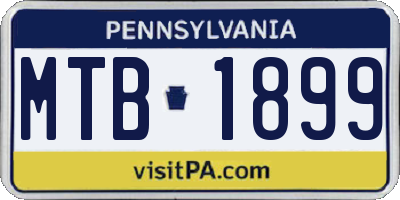 PA license plate MTB1899