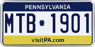 PA license plate MTB1901