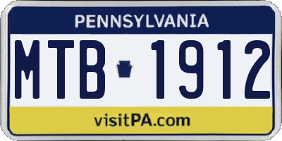 PA license plate MTB1912