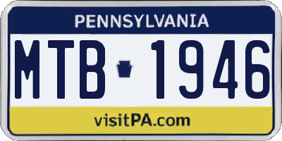 PA license plate MTB1946