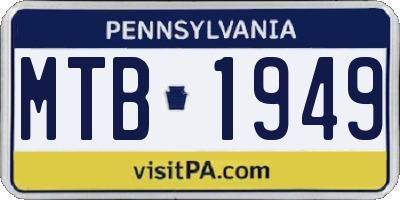 PA license plate MTB1949