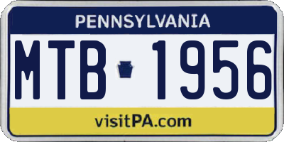 PA license plate MTB1956