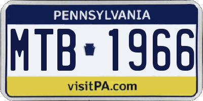 PA license plate MTB1966