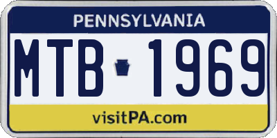PA license plate MTB1969