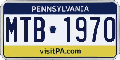PA license plate MTB1970