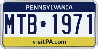 PA license plate MTB1971