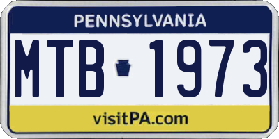 PA license plate MTB1973