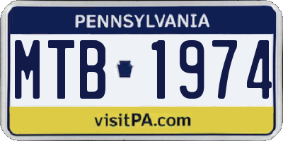 PA license plate MTB1974