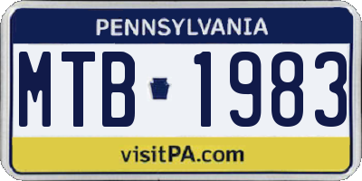 PA license plate MTB1983