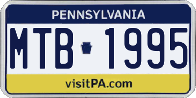 PA license plate MTB1995