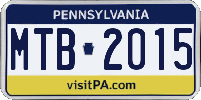 PA license plate MTB2015