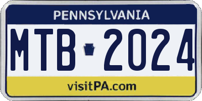 PA license plate MTB2024