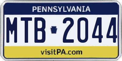 PA license plate MTB2044