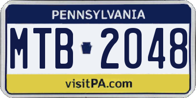 PA license plate MTB2048