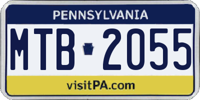 PA license plate MTB2055