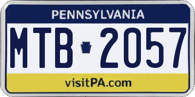 PA license plate MTB2057