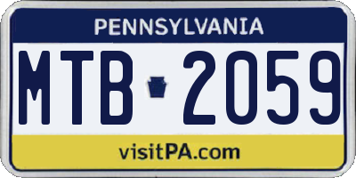 PA license plate MTB2059