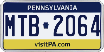 PA license plate MTB2064