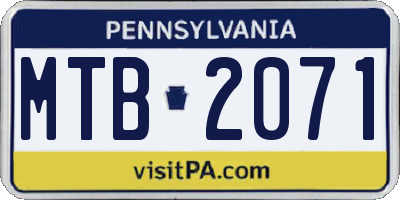 PA license plate MTB2071