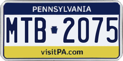 PA license plate MTB2075
