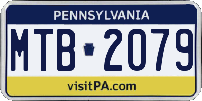 PA license plate MTB2079