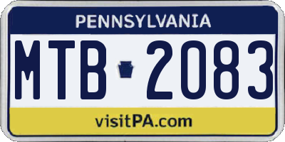 PA license plate MTB2083