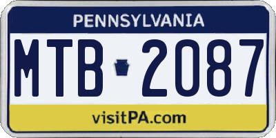 PA license plate MTB2087