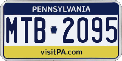 PA license plate MTB2095