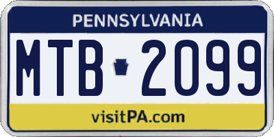 PA license plate MTB2099