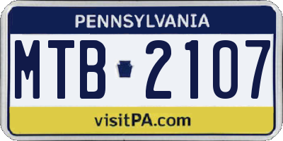 PA license plate MTB2107