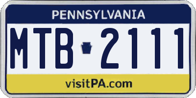 PA license plate MTB2111