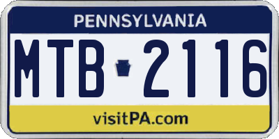 PA license plate MTB2116